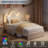 Twin Size RGB LED Light Upholstered Platform Bed Frame with App/Remote Control, Adjustable Headboard & Under-Bed Storage Drawer, Wooden Slats, Noise-Free, No Box Spring Needed, Easy Assembly - White-1057737751-1057737748