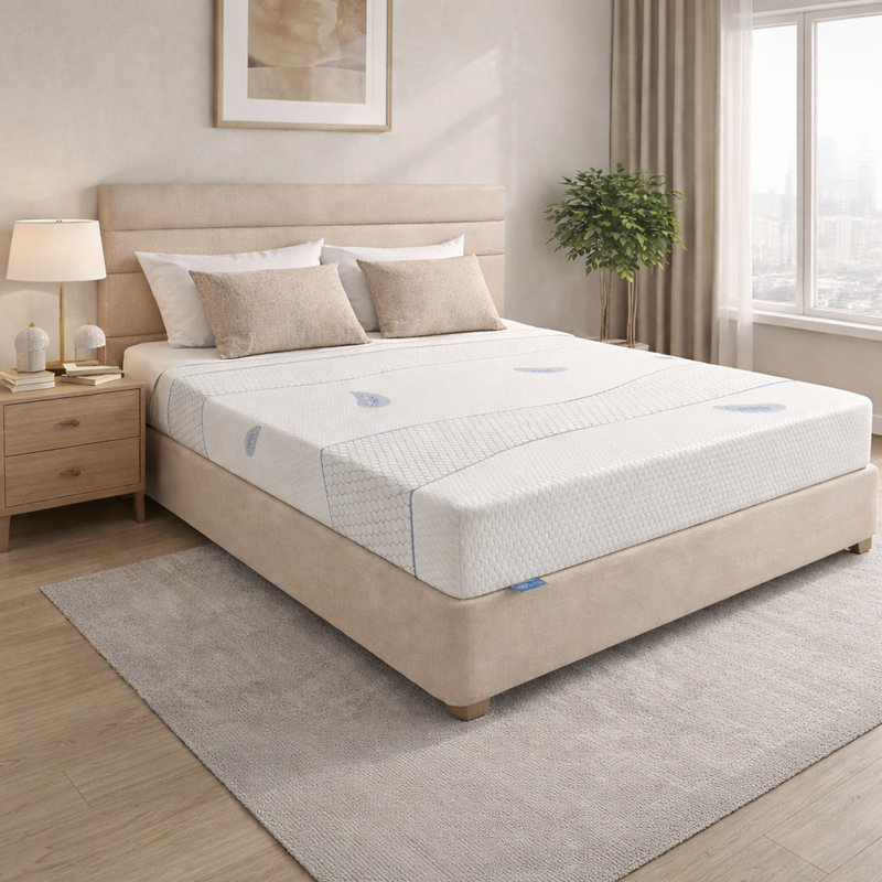 Sareer Cool Blue Memory Foam Mattress, Small Double (4')