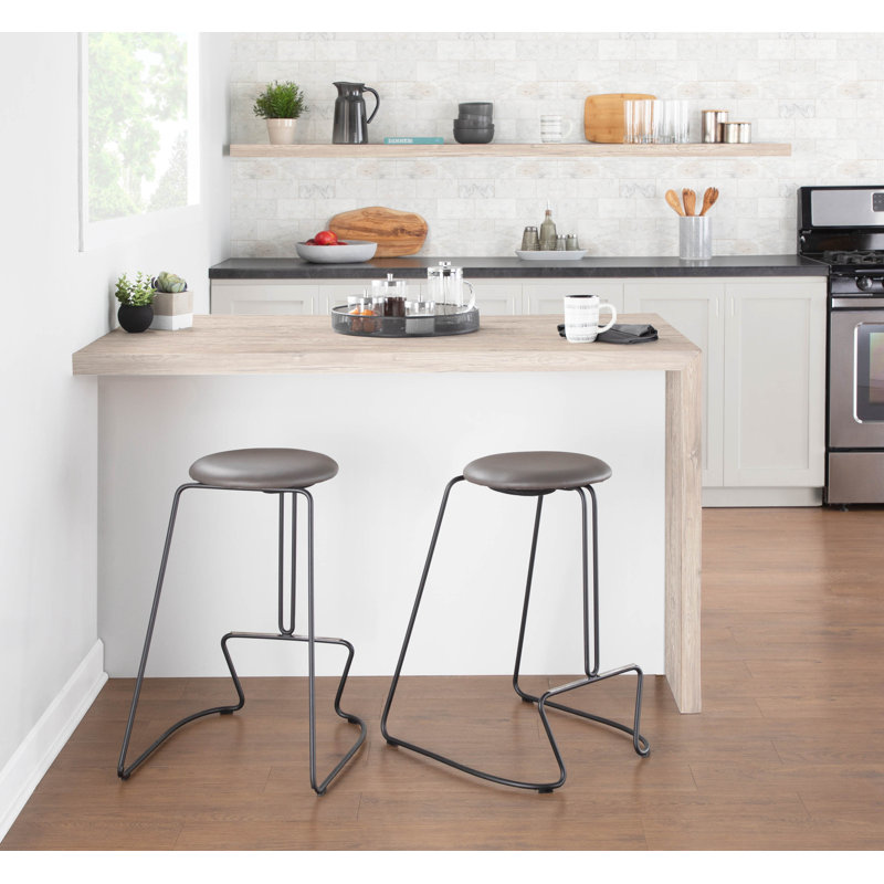 Tabouret de comptoir 25,75 po, gris, Noir