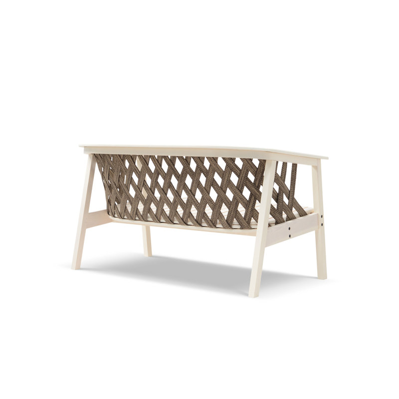 Calme Jardin 129cm Wide Ash Patio Sofa, White