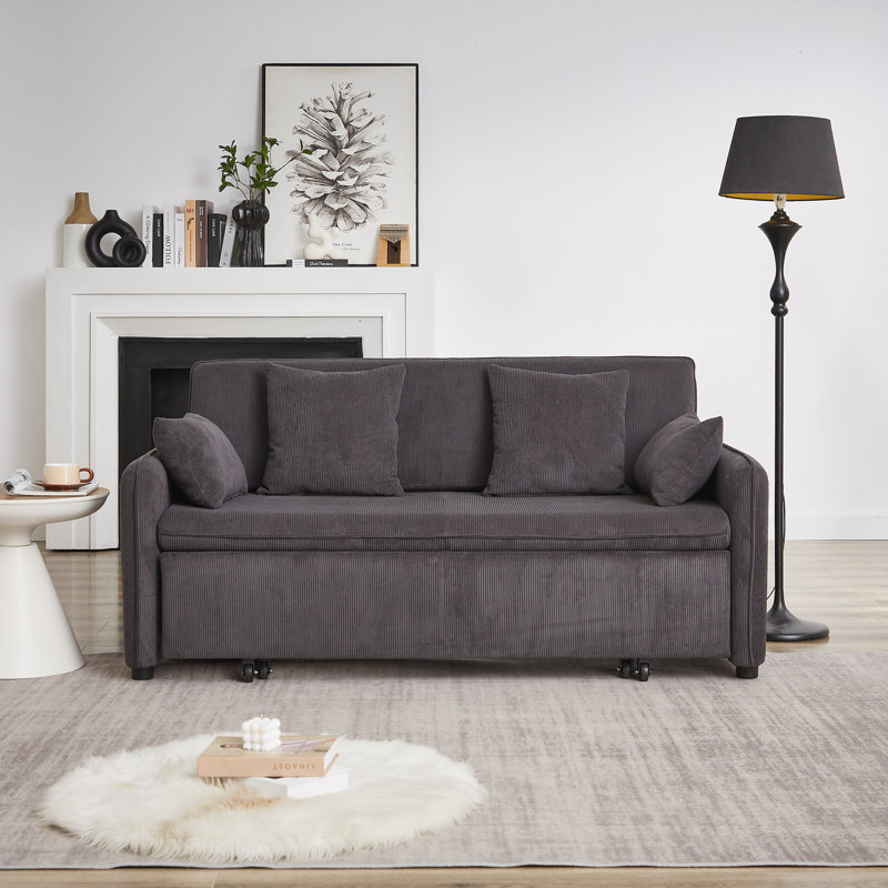 Sleeper with Pullout Bed, Dark Gray