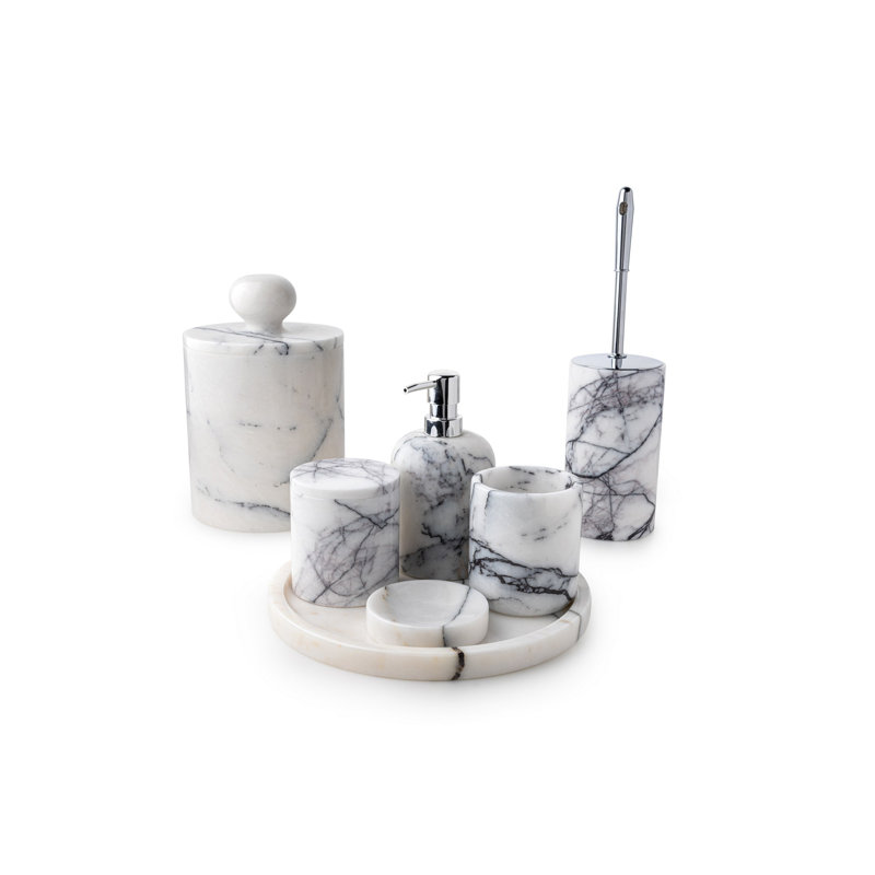 Bathroom Set, White/Gray