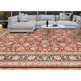 Hand Knotted Wool Area Rug in Multi