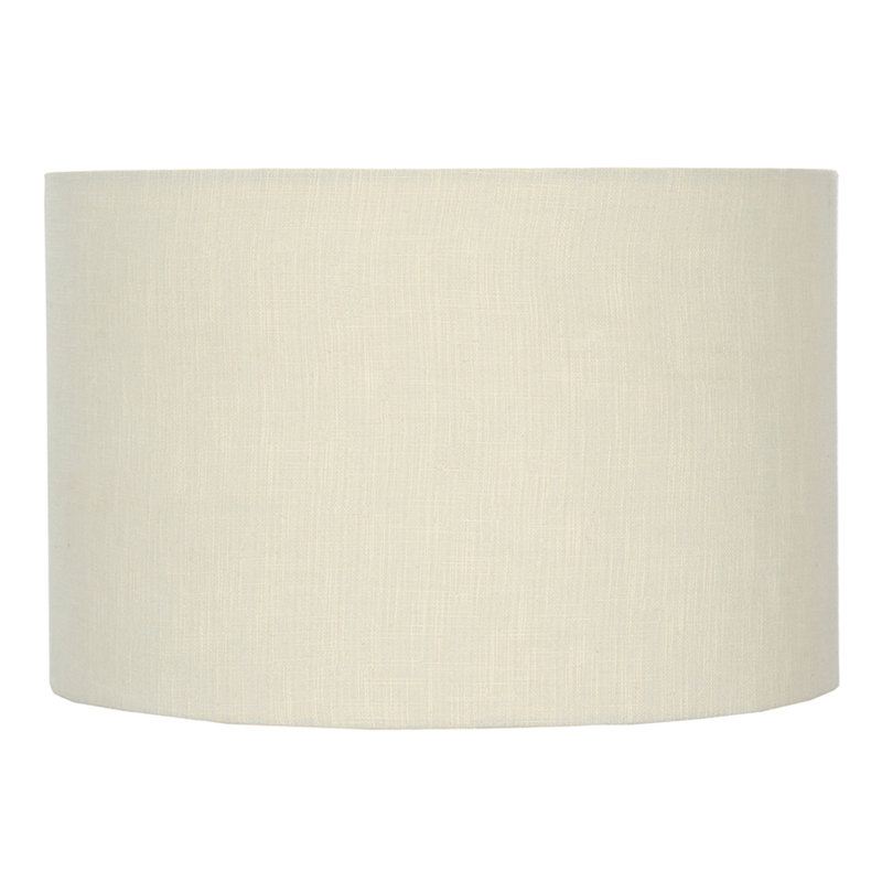 Lino Self Lined Linen Drum Shade, Cream, 23cm H x 35cm W x 35cm D