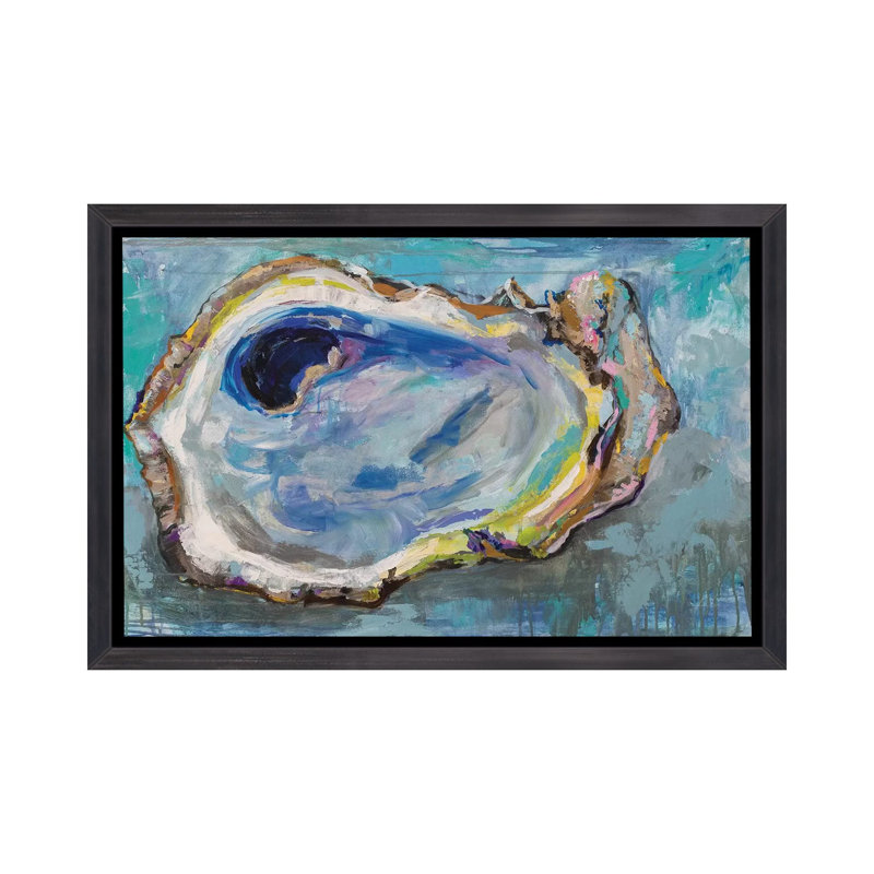 «Oyster Two» par Jeanette Vertentes, reproduction d'art sur toile tendue, H 32 po x l 48 po, Impression encadrée, Noir patiné