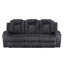 Ensemble de canapés inclinables gris foncé et ultra confortables 2 pièces