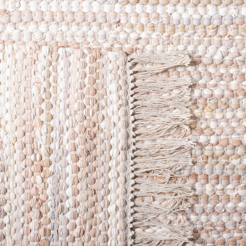 Tapis beige en coton tissé à plat à la main Patricia, Rectangle 3 pi x 5 pi