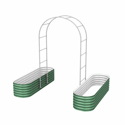 Lit de jardin surélevé modulaire en métal avec treillis 17 po de hauteur 17 po de hauteur