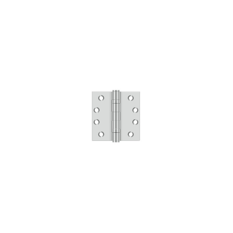 Deltana SS44BU32 4" x 4" Square Hinge Polished Stainless Steel Pair, Polished