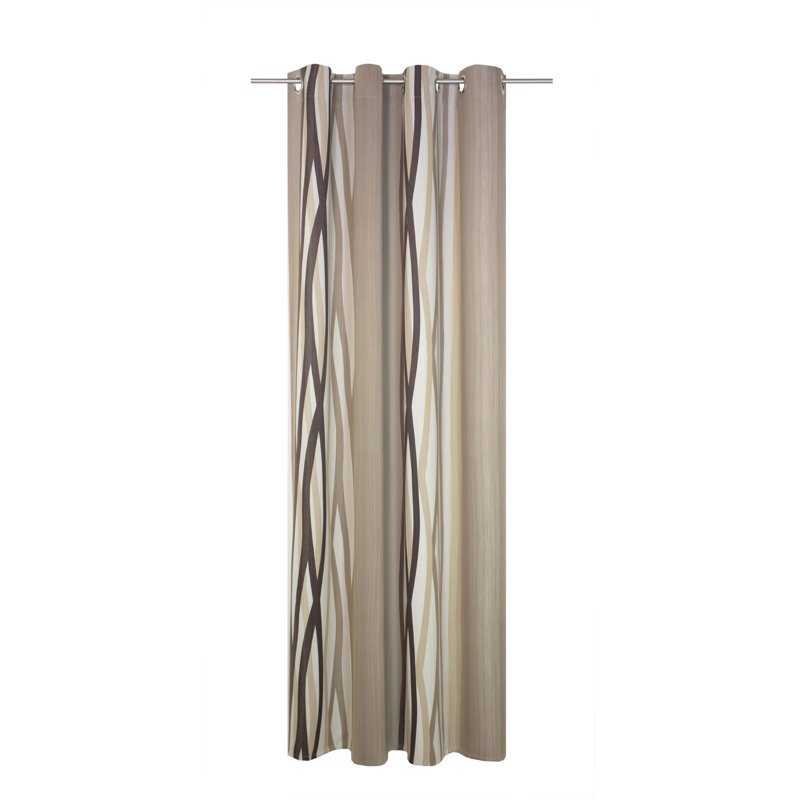 Brecken Room Darkening Curtain Single Panel, 145cm Width x 220cm Drop, Brown