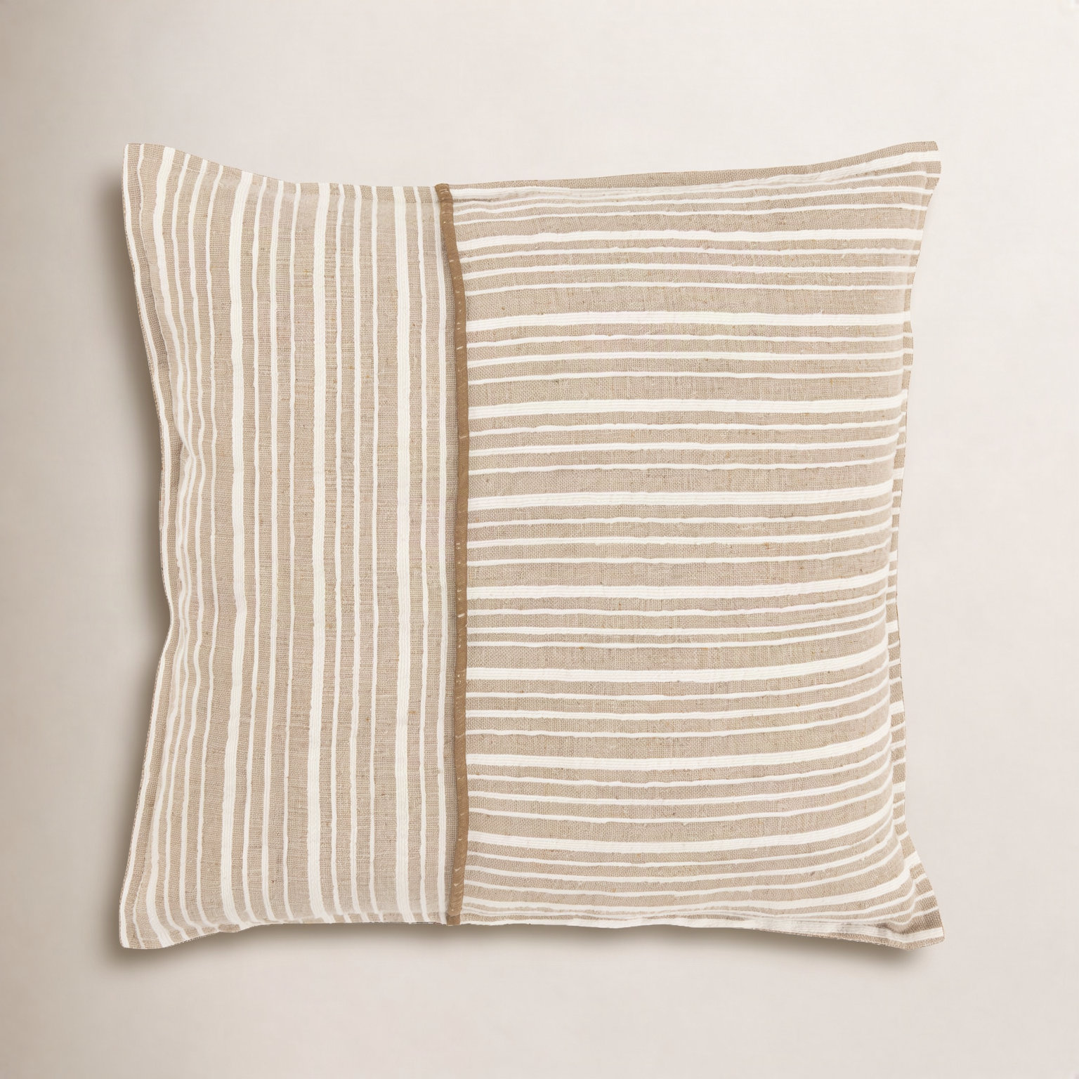 Berthe 20" x 20" Cotton Throw Pillow, Natural