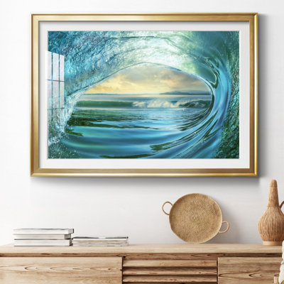 «Big Wave», reproduction encadrée de qualité supérieure - prête à être accrochée