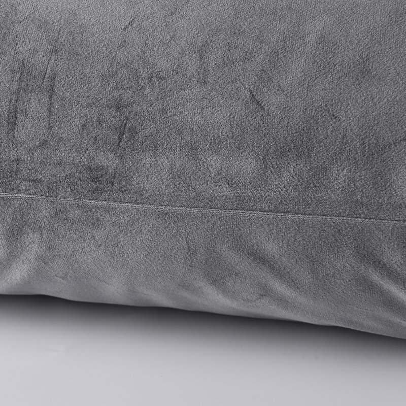 Full Body Pillow With Velvet Cover Supportive Body Pillow For Sleeping, Gray