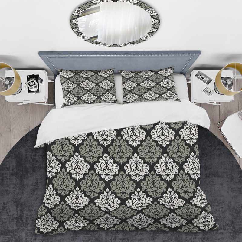 Ensemble de housse de couette en microfibre noir / blanc 3 pièces, Housse de couette pour très grand lit et 2 très