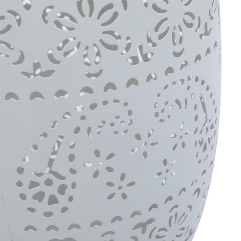 Table d'appoint à énergie solaire avec batterie, fer rond blanc pour paysage de jardin, crée une ambiance élégante la table de nuit, bureau polyvalent et jardin, jette en forme d'étoile