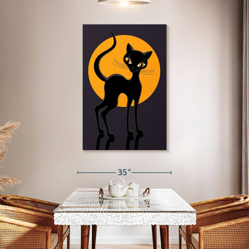 Cat And Moon, 48" H x 32" W