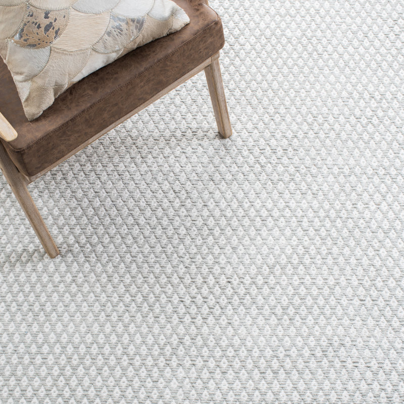 Tapis gris en coton tissé à plat à la main Evansdale, Rectangle 6 pi x 9 pi