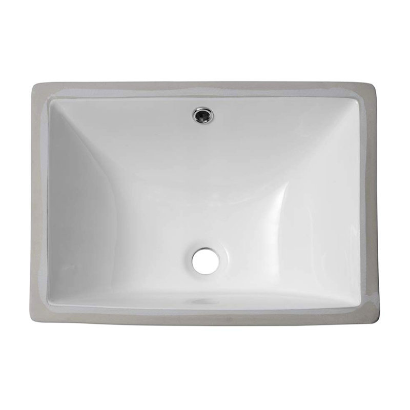 Lavabo de salle de bain rectangulaire en céramique 20,08 po x 15 po avec trop-plein - encastré, teinté, pour diverses salles de bain encastrées 20,08 po x 15 po, ajoute de l'espace à votre