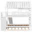 Lit simple / simple superposé avec lit gigogne, escalier de rangement pratique et conception attrayante sur le toit - fenêtre blanche simple au-dessus de l'espace