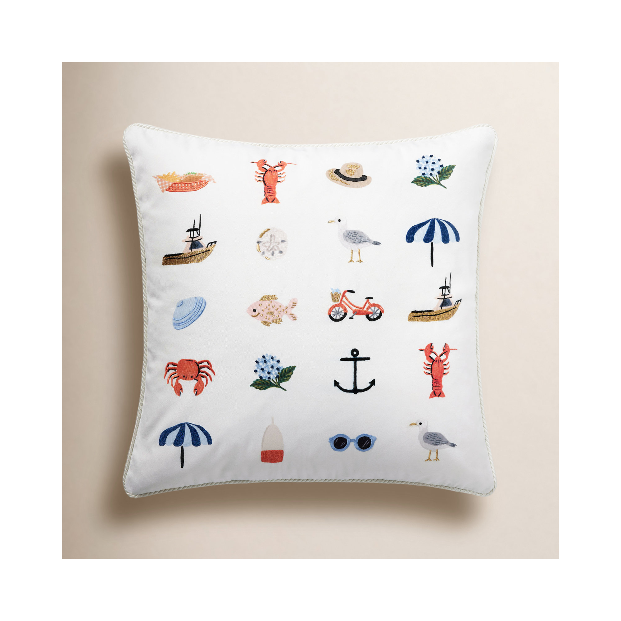  Sea 22" x 22" Pillow, Down
