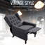 Fauteuil inclinable rembourré en tissu avec design capitonné, fonction de poussée, repose-pieds, accoudoir et coussin rembourré pour un confort ultime