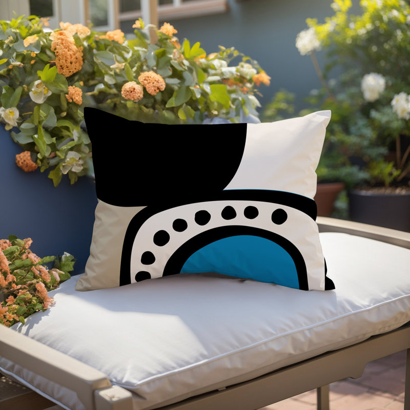 Coussin lombaire réversible intérieur / extérieur Sofi Minimalist, H 14 po x l 20 po, Turquoise