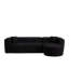 Canapé modulaire noir luxueux, tissu chenille, design moderne pour le salon