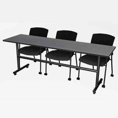 Aubin Rectangle Flip Top Training Table and Chair Set