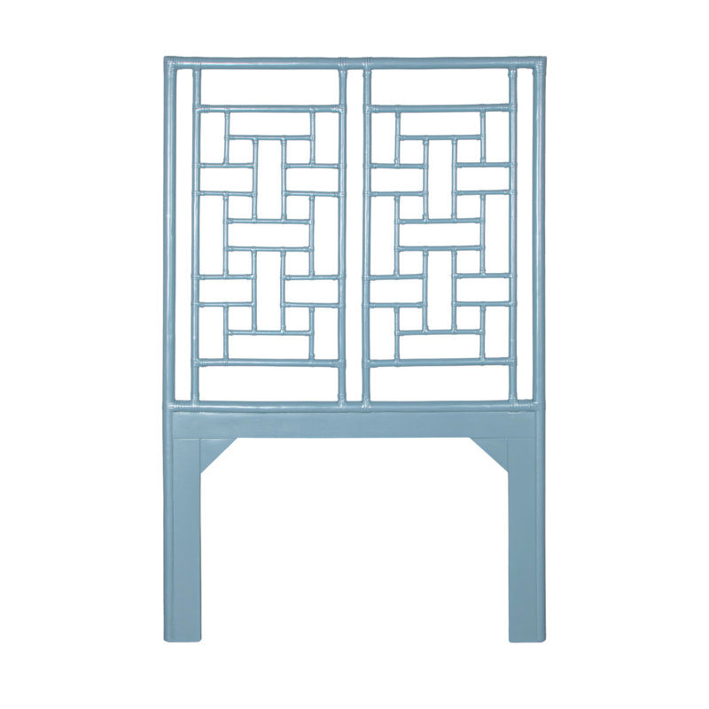 Ohana Rattan Open-Frame Headboard, Twin, Pool Blue