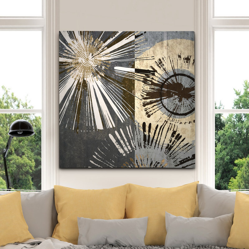 « out burst tiles i », peinture, H 10 po x l 10 po x P 1,5 po, Toile tendue