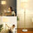 Floor Lamp For Living Room Adjustable Tall Standing Lamp, 3-Way Dimmable Floor Lamp For Bedroom Office, Black Gold Lamp With Marble Base And White Linen Shade, 6W 3000K LED Blub Included-1106407346-1106405455