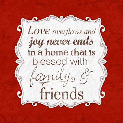 «Blessed With Family And Friends», art textuel sur toile tendue