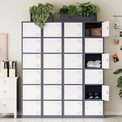 71" Steel Storage Cabinet 6 Lockable Doors