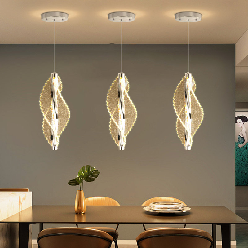 1-light Modern Acrylic Dimmable Chandelier Black, 1, Silver, 720