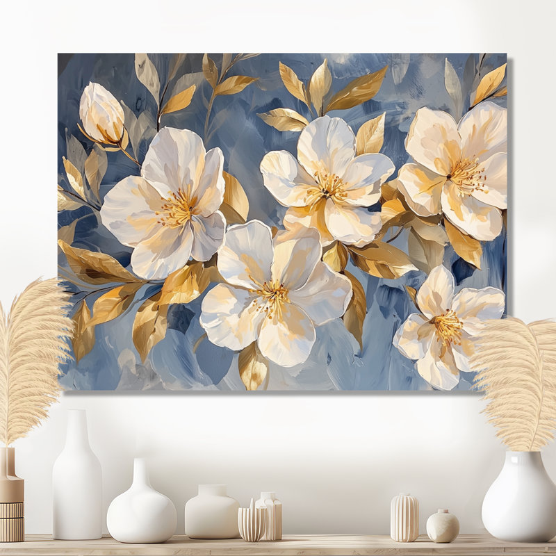 Lueur dorée du rhododendron S Blush II - Rhododendron grand art mural, H 30 po x l 40 po, Toile tendue, Ne s'applique pas