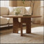 Table basse 31,5 pouces ronde en placage de bois de frêne rustique pour petits salons, peu encombrante et élégante