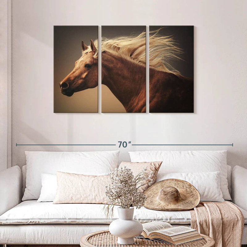Blonde Chestnut Horse, 42" H x 65" W