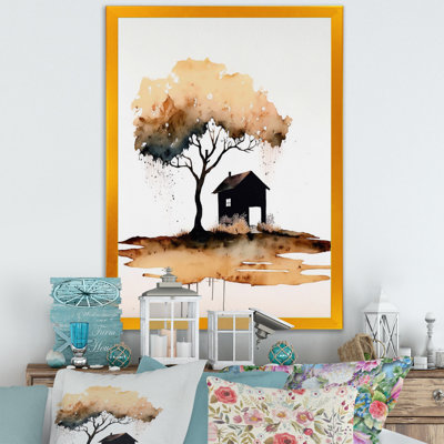 Lonely Autumn Watercolor Tree II " Lonely Autumn Watercolor Tree II " Color Photography Print