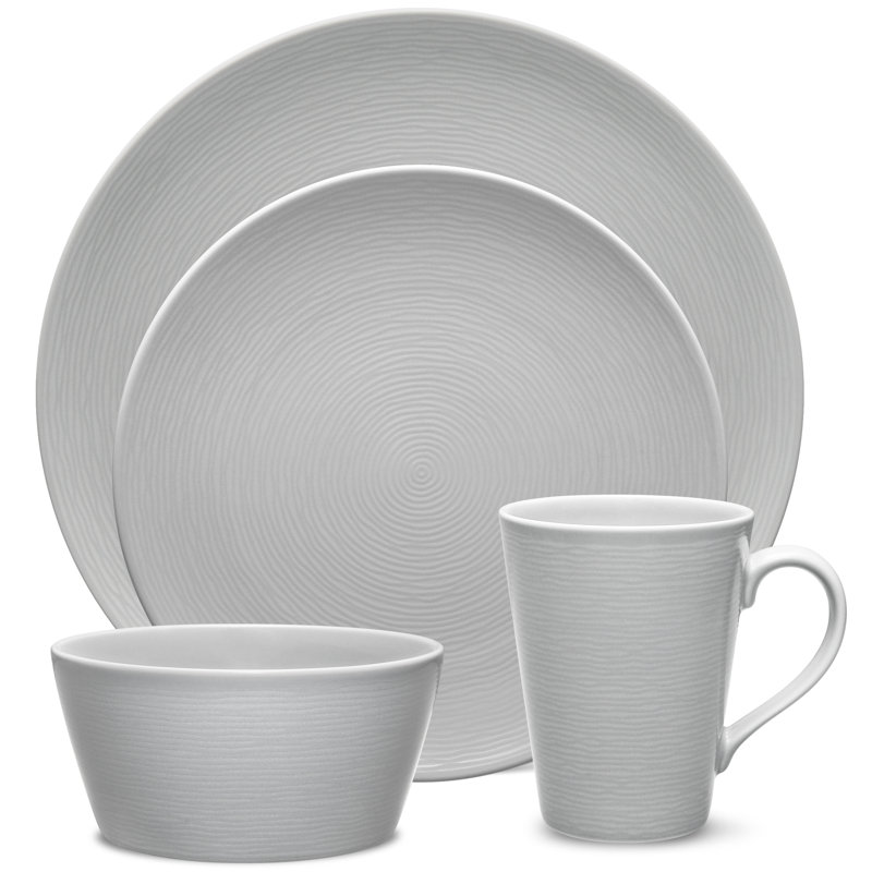 Couvert individuel 4 pièces Noritake Colorscapes Swirl, gris