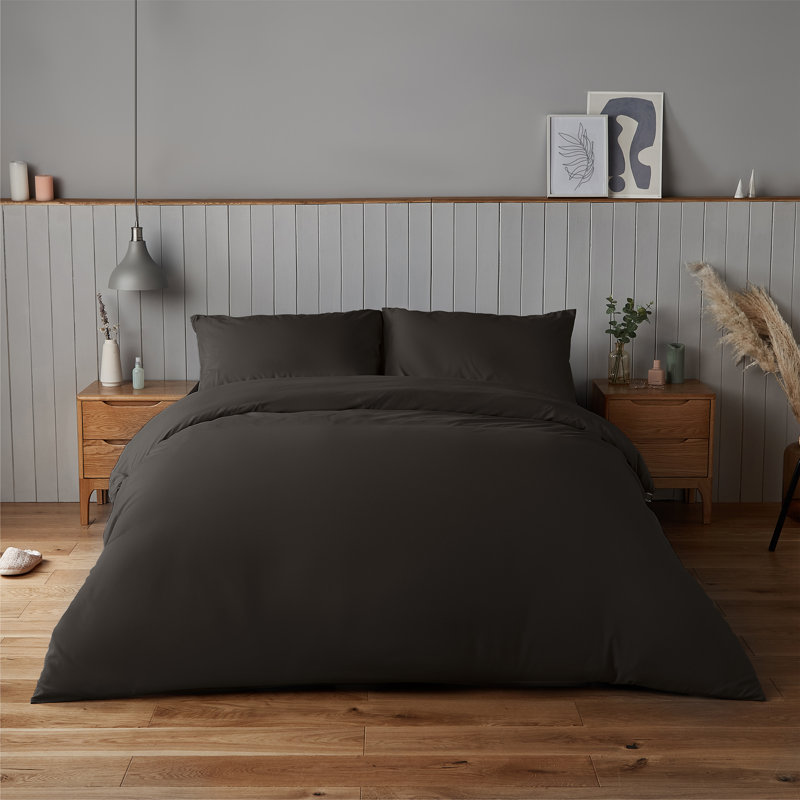 Silentnight Supersoft Duvet Set, Single - 1 Standard Pillowcase, Black