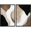 «Watercolor Tan Brown Waves Organic Modern Abstract Art», reproduction d'art encadrée sur toile-88158702-88158703-119018381