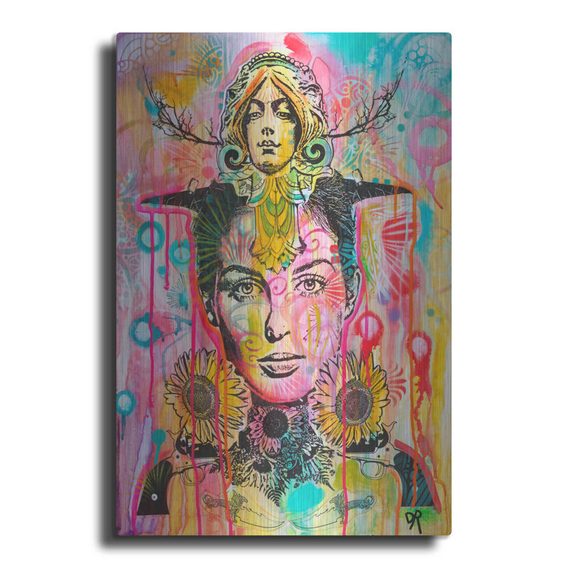 «Red Statue Stare» par Dean Russo, Red Barrel Studio®, art mural en métal, H 16 po x l 12 po