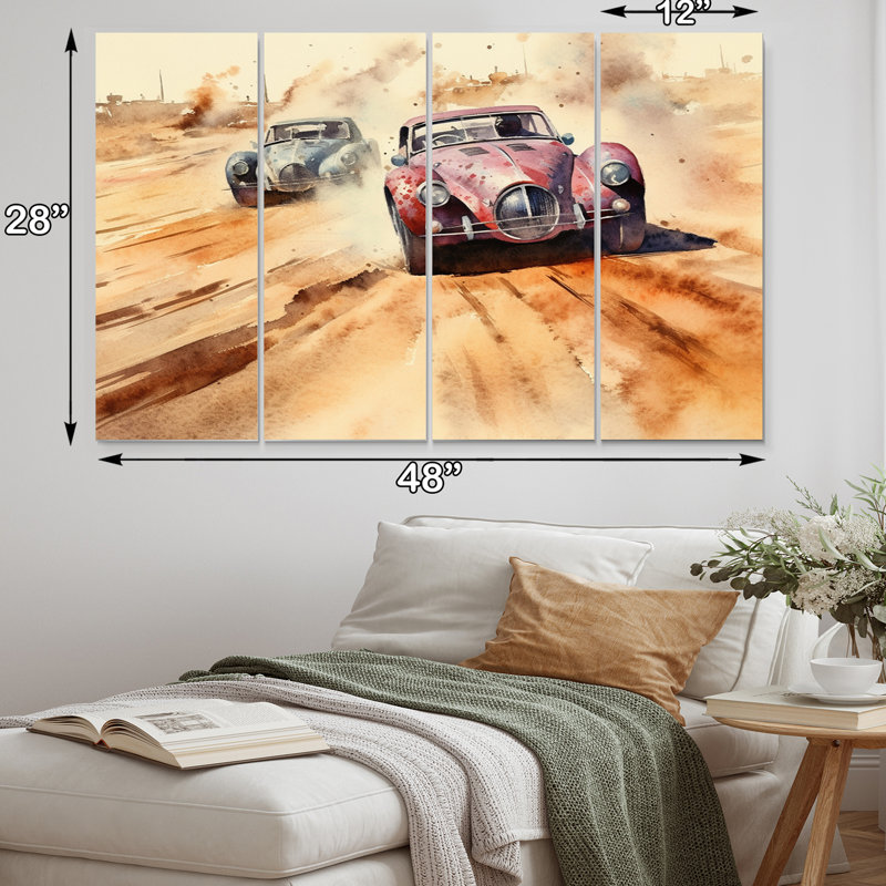 Vintage Vintage Ar Speedway Rush - ensemble de reproductions d'art mural en métal de course