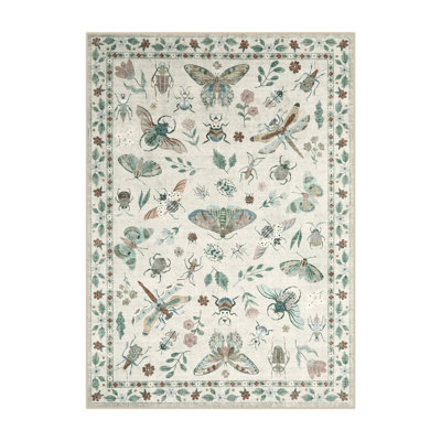  Insect Print Washable Rugs for Living Room Ultra-Thin Non-Slip Modern Bedroom Large Carpet