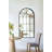 34X65.5" Arched Full-Length Mirror With Black And Gold Windowpane Design