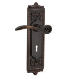 Egg & Dart Plate Privacy (Bed & Bath) with Decorative Keyhole and Swan Lever