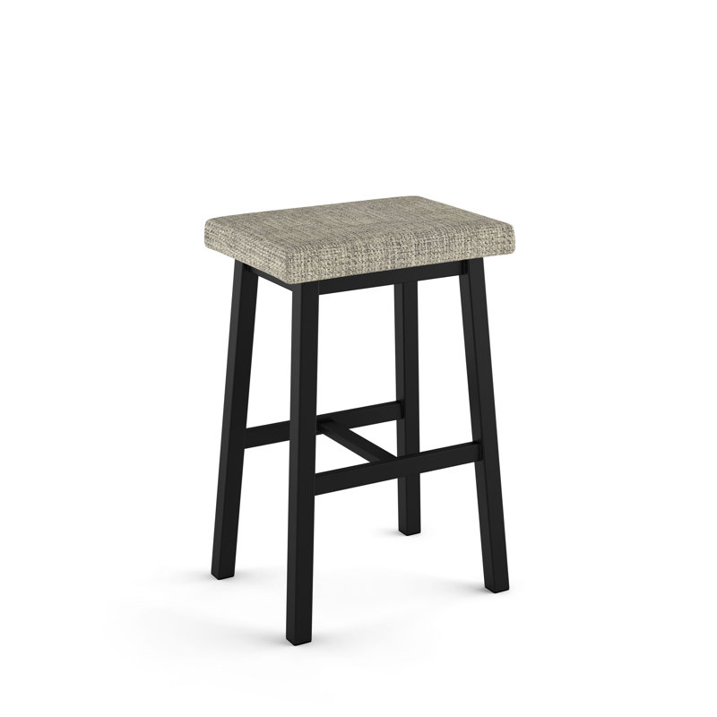 Tabouret de bar et de comptoir Aulika, Crème et noir, Tabouret de bar (siège d'une hauteur de 30,4 po)