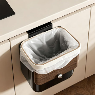 Grande poubelle à compost de 12 litres, poubelle sous évier avec couvercle, meuble à déchets suspendu pour bureau, cuisine, salle de bain ou chambre