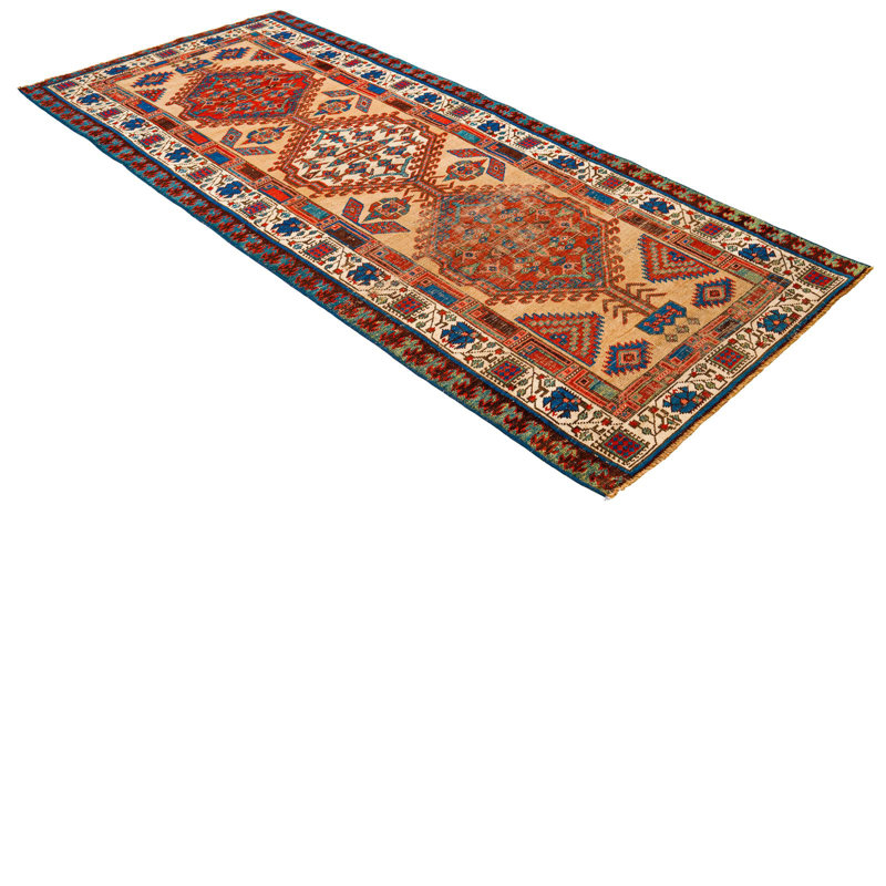 Chemin de table rétro Oushak 3 x 7 multicolore anatolien turc