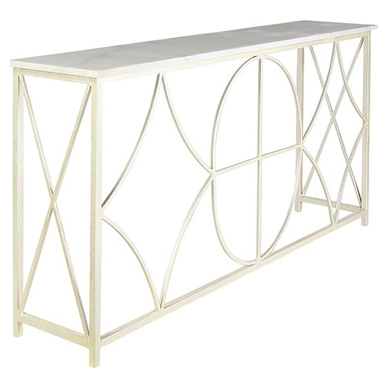 Naples 72'' Console Table, Carrera Marble